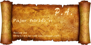 Pajer Adrián névjegykártya
