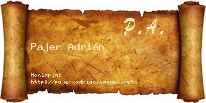 Pajer Adrián névjegykártya